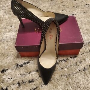 Violet & Red Black and Gold Heels